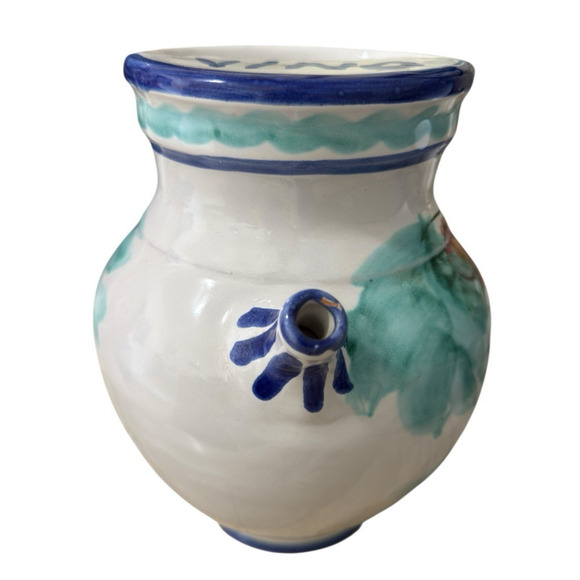 Vintage Vietri Hand Painted  Wine Jug Ceramic Vino Pitcher Made in Italy - Picture 4 of 13